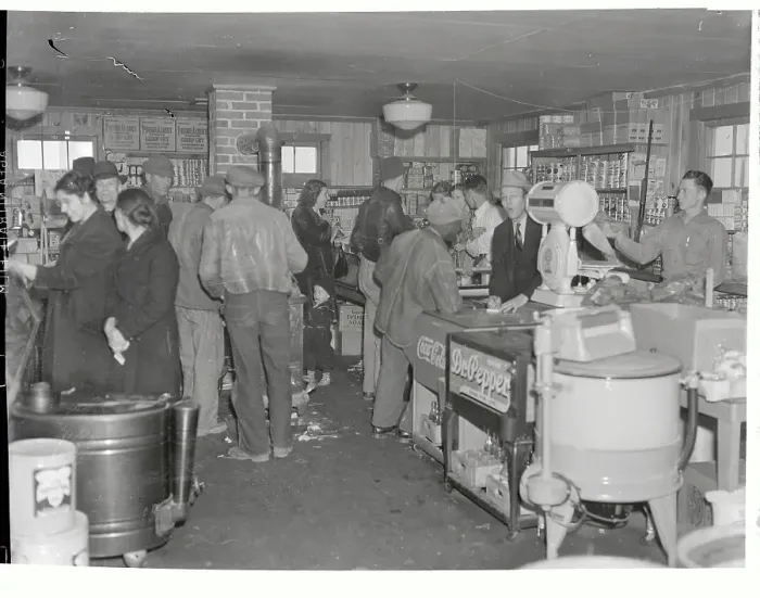 Framed Print : People Shopping Inside Cooperative Grocery Store Framed Print : People Shopping Inside Cooperative Grocery Store