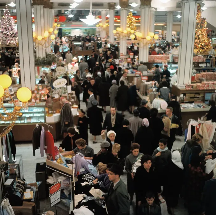 Framed Print : People Shopping at Macy's for Christmas Holiday Framed Print : People Shopping at Macy's for Christmas Holiday