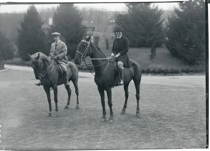 Framed Print : Two People Sitting on Horseback Framed Print : Two People Sitting on Horseback