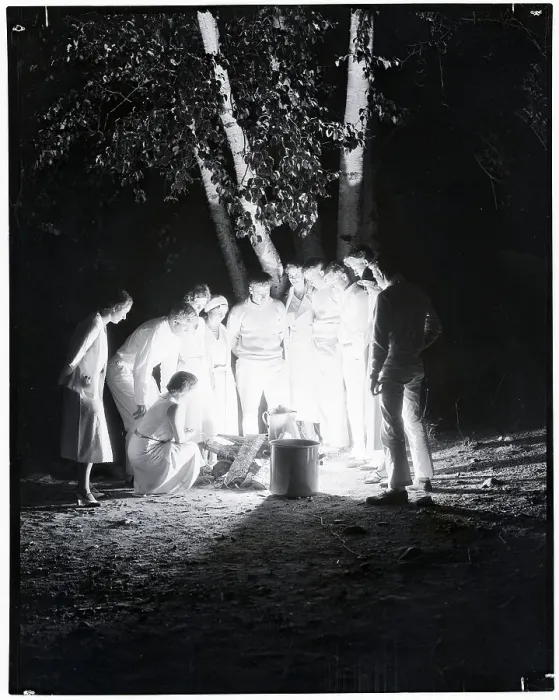 Framed Print : People Standing a Campfire Framed Print : People Standing a Campfire