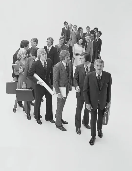 Framed Print : People standing in line, talking Framed Print : People standing in line, talking