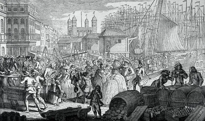 Framed Print : People Unloading Imports from France Framed Print : People Unloading Imports from France