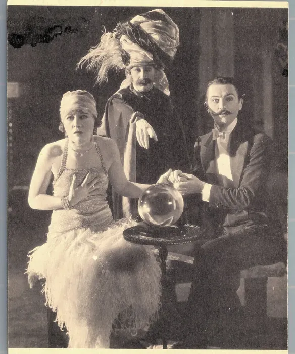 Framed Print : People Using Crystal Ball in Movie Scene Framed Print : People Using Crystal Ball in Movie Scene