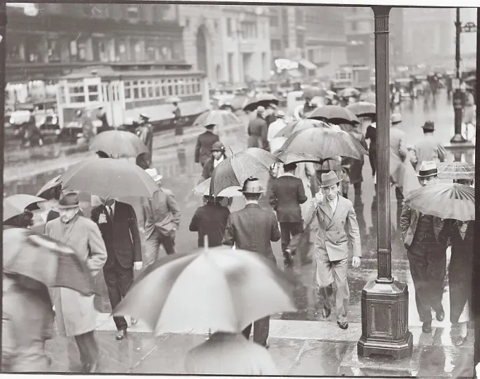 Framed Print : People Using Umbrellas in New York City