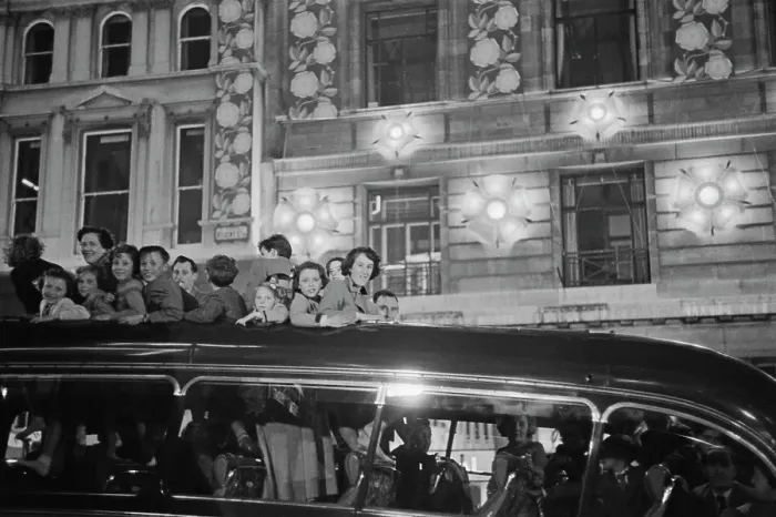 Framed Print : People Viewing Coronation Lights