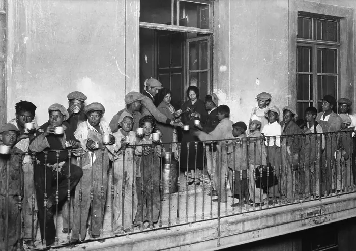 Framed Print : People Waiting in a Bread Line Framed Print : People Waiting in a Bread Line