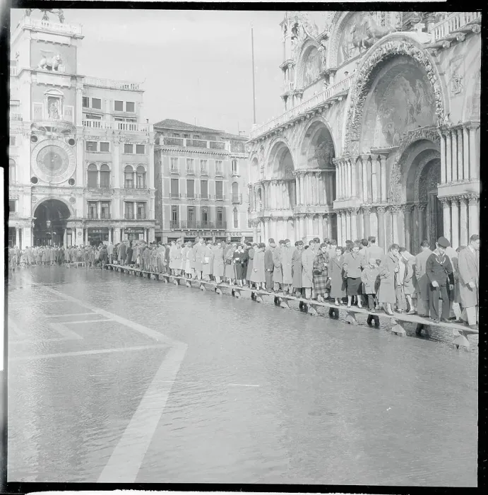Framed Print : People Waiting on a Catwalk