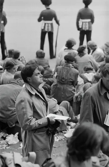 Framed Print : People Waiting For Coronation Procession Framed Print : People Waiting For Coronation Procession
