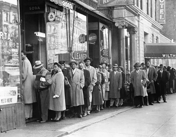 Framed Print : People Waiting on Line to Vote Framed Print : People Waiting on Line to Vote