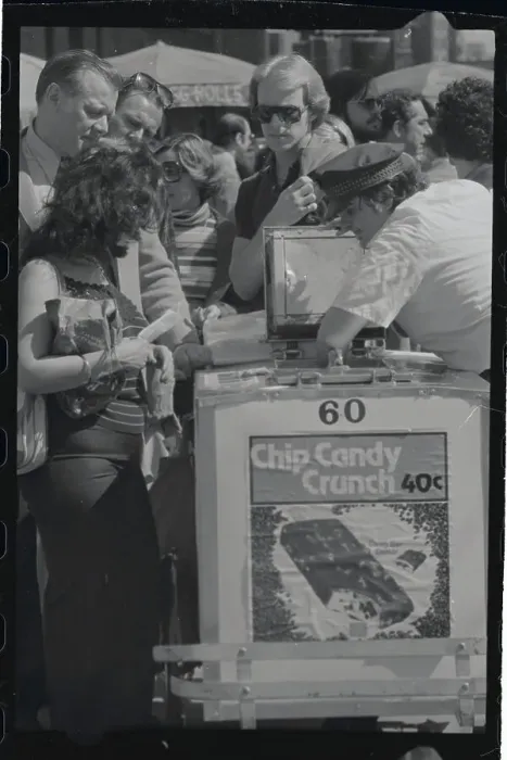 Framed Print : People Waiting to Purchase Ice Cream from Street Vendor Framed Print : People Waiting to Purchase Ice Cream from Street Vendor