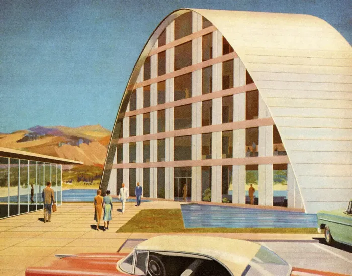 Framed Print : People Walking into Modern Building Framed Print : People Walking into Modern Building