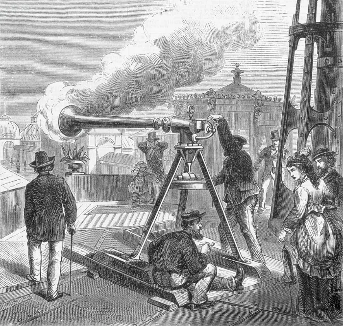 Framed Print : People Watch Operation Of Steam Fog Horn