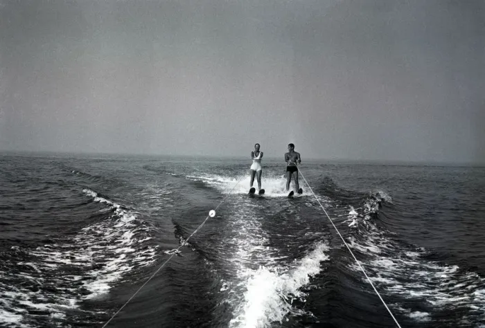 Framed Print : Two people waterskiing Framed Print : Two people waterskiing