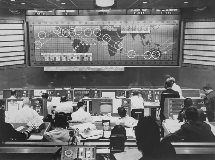 Framed Print : People Working in Mercury Control Center Framed Print : People Working in Mercury Control Center
