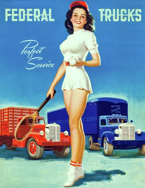 K.O. Munson's 1950s Federal Trucks Advertising Print. Art Prints