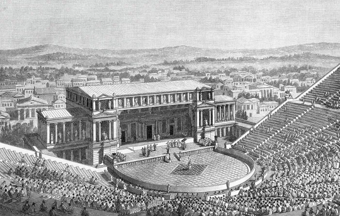 Framed Print : Performance at Dionysius Theater Framed Print : Performance at Dionysius Theater
