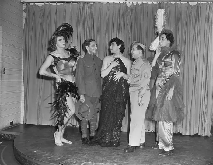 Framed Print : Performers in This Is The Army Sanding on Stage