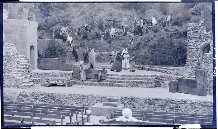 Framed Print : Performers in Open Air Theater
