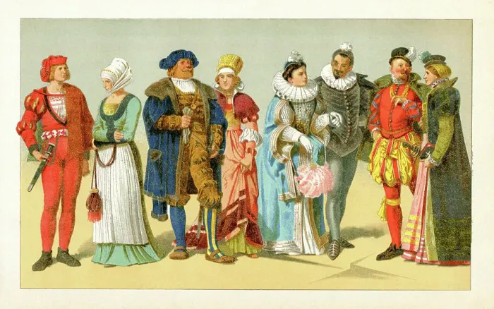 Framed Print : Period costume from 16th century Europe Framed Print : Period costume from 16th century Europe