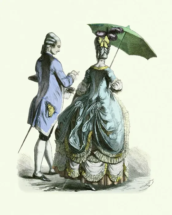 Framed Print : Period costumes of late 18th Century, Noble couple