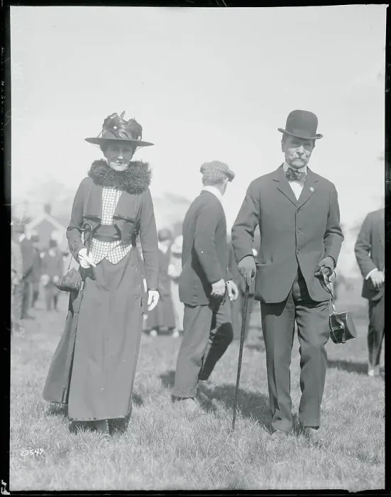 Framed Print : Perry Belmont and Wife at Racing Association Meeting Framed Print : Perry Belmont and Wife at Racing Association Meeting