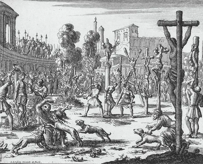 Framed Print : Persecutions of Christians by Emperor Diocletian, c. 270 AD, Rome, Italy, Historical, digitally restored reproduction from a 19th century original Framed Print : Persecutions of Christians by Emperor Diocletian, c. 270 AD, Rome, Italy, Historical, digitally restored reproduction from a 19th century original