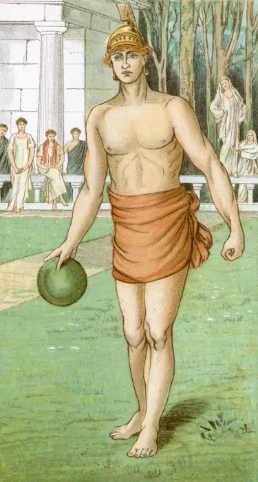 Framed Print : Perseus. Vintage engraving from 1883 showing a scene
