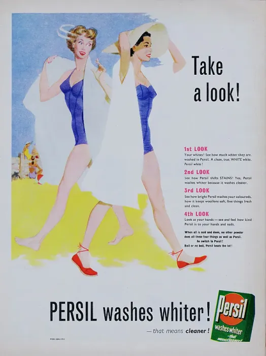 Framed Print : Persil. 1954: Advertisement for Persil washing powder with the caption Take a look!' Framed Print : Persil. 1954: Advertisement for Persil washing powder with the caption Take a look!'