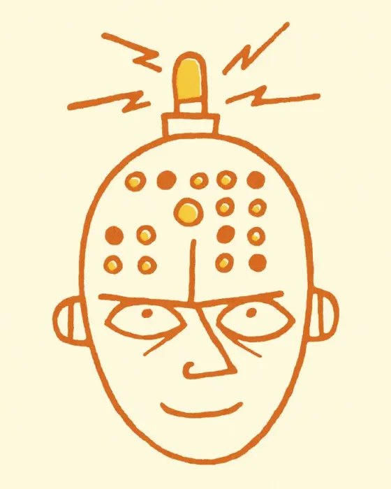 Framed Print : Person With Alarm On Top Of Head Framed Print : Person With Alarm On Top Of Head