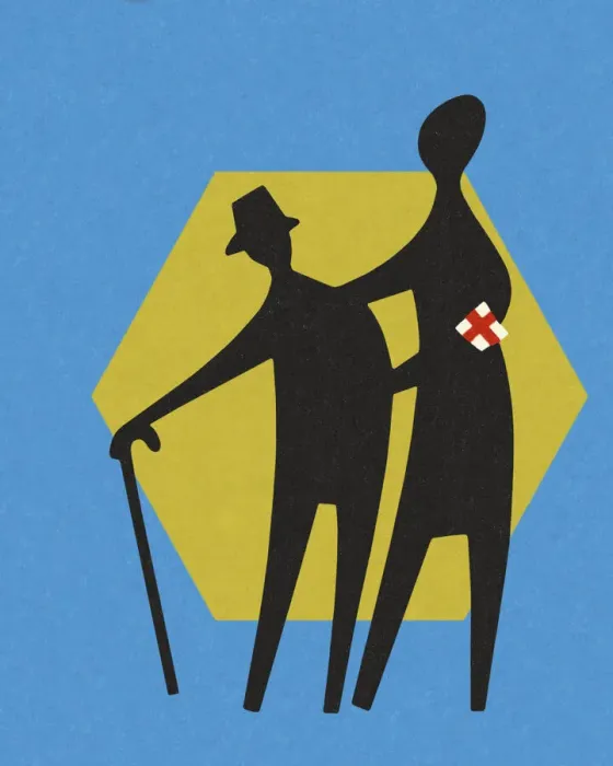 Framed Print : Person Helping an Older Person Framed Print : Person Helping an Older Person