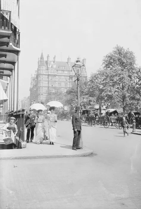 Framed Print : Person Standing on a London Street Corner Framed Print : Person Standing on a London Street Corner