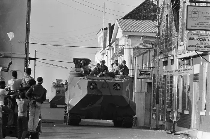 Framed Print : US Personnel Carrier in Grenada Framed Print : US Personnel Carrier in Grenada