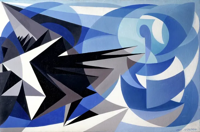 Framed Print : Pessimism and Optimism (Pessimismo e ottimismo), by Giacomo Balla, c. 1923, 20th Century, oil on canvas, 115 x 176 cm Framed Print : Pessimism and Optimism (Pessimismo e ottimismo), by Giacomo Balla, c. 1923, 20th Century, oil on canvas, 115 x 176 cm
