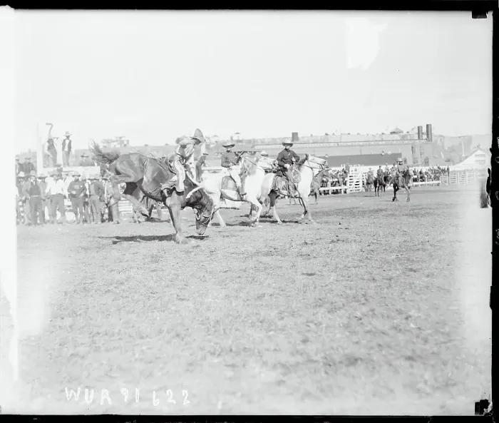 Framed Print : Pete Forester Competing in Rodeo
