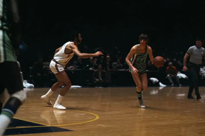 Framed Print : Pete Maravich Dribbling Basketball