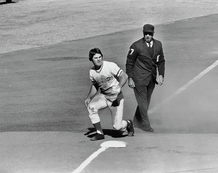 Framed Print : Pete Rose during a game between Cincinnati Reds Framed Print : Pete Rose during a game between Cincinnati Reds
