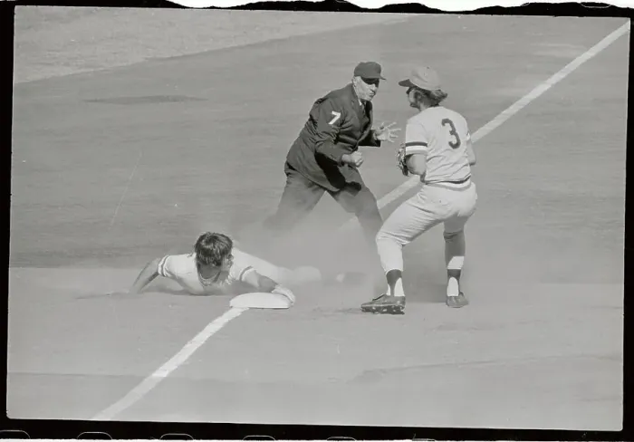 Framed Print : Pete Rose Is Out at Third