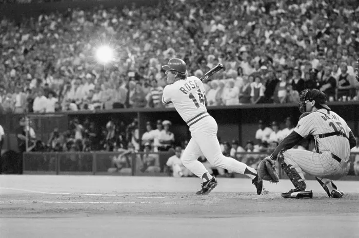Framed Print : Pete Rose Batting -- Light Flash In Back Framed Print : Pete Rose Batting -- Light Flash In Back