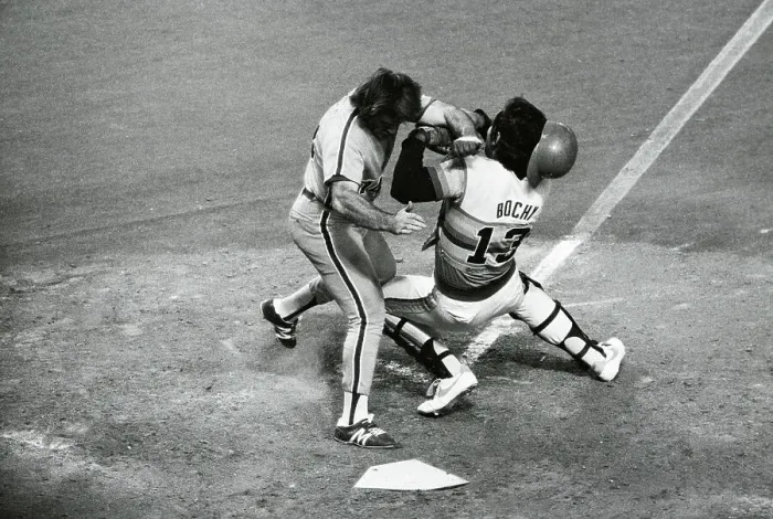 Framed Print : Pete Rose Colliding With Astros Catcher Bruce Bochy Framed Print : Pete Rose Colliding With Astros Catcher Bruce Bochy