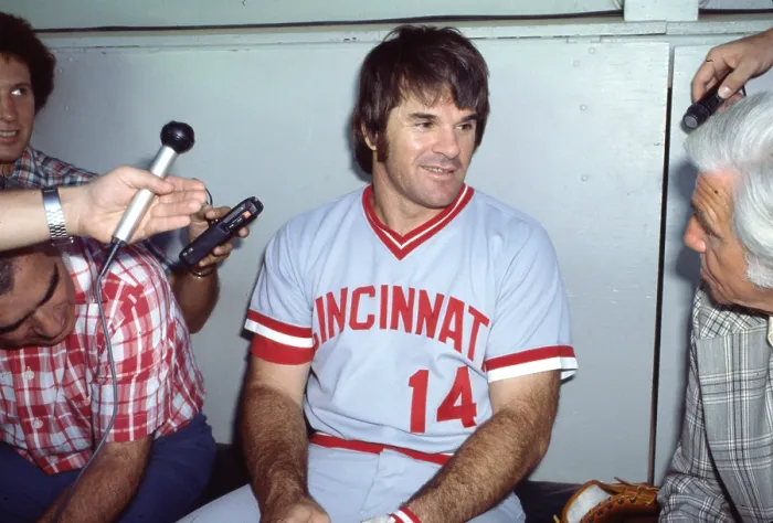 Framed Print : Pete Rose In The Dugout At Shea Stadium