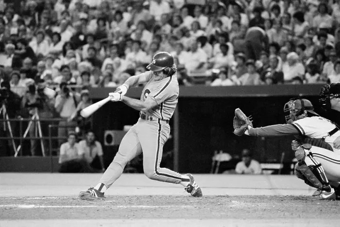 Framed Print : Pete Rose Hitting The Ball In Game Framed Print : Pete Rose Hitting The Ball In Game