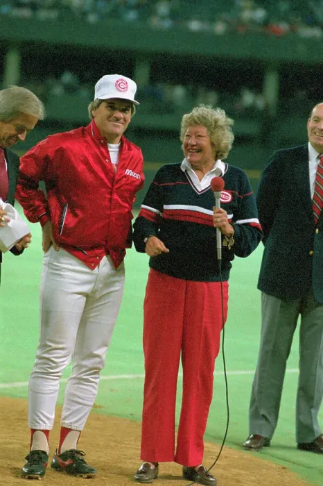 Framed Print : Pete Rose with Marge Schott Framed Print : Pete Rose with Marge Schott