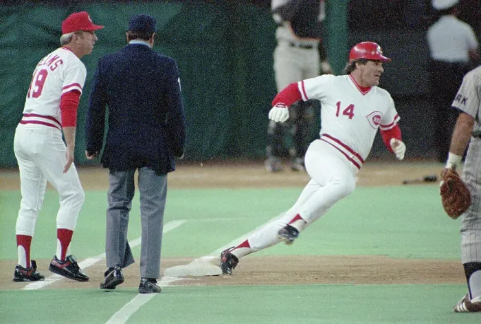 Framed Print : Pete Rose Rounding First Base Framed Print : Pete Rose Rounding First Base