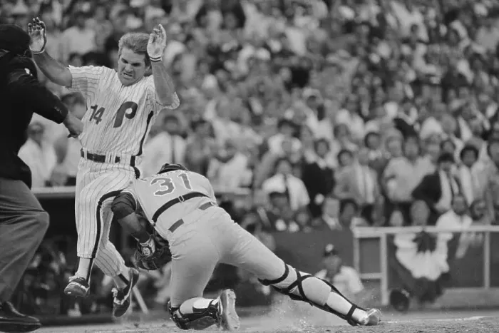 Framed Print : Pete Rose Running to Home Plate