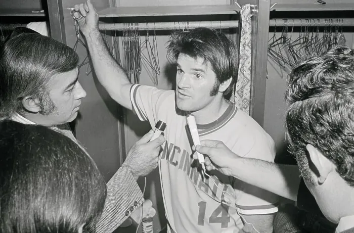 Framed Print : Pete Rose Speaking to Press Framed Print : Pete Rose Speaking to Press