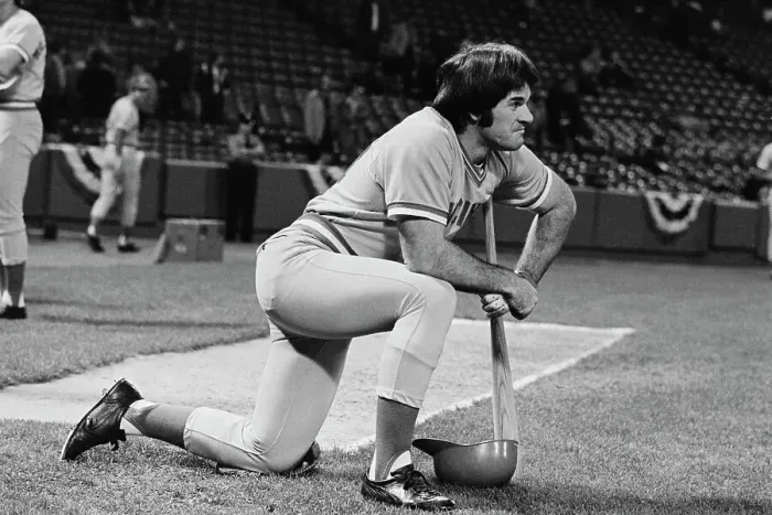 Framed Print : Pete Rose Stooping with Baseball Bat Framed Print : Pete Rose Stooping with Baseball Bat