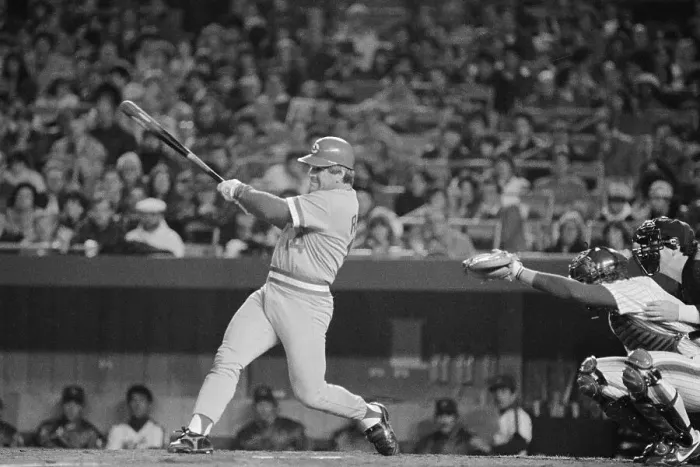 Framed Print : Pete Rose Taking a Swing