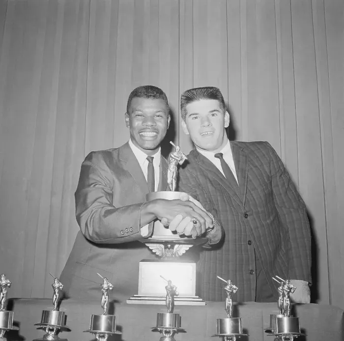 Framed Print : Pete Rose and Tommy Harper at Rookie Ceremony