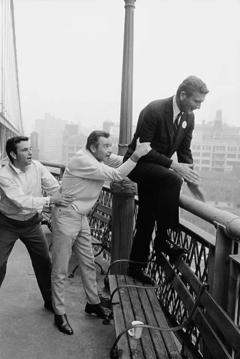 Framed Print : Peter Falk, Jack Lemmon, Mayor Lindsay on Manhattan Bridge Framed Print : Peter Falk, Jack Lemmon, Mayor Lindsay on Manhattan Bridge