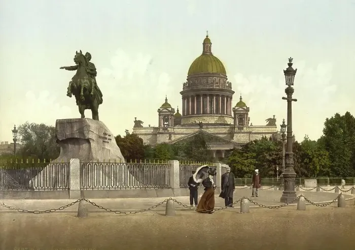 Framed Print : Peter the Great Square, St. Petersburg, Russia, c. 1890, Historic, digitally enhanced reproduction of a photochrome print from 1895 Framed Print : Peter the Great Square, St. Petersburg, Russia, c. 1890, Historic, digitally enhanced reproduction of a photochrome print from 1895